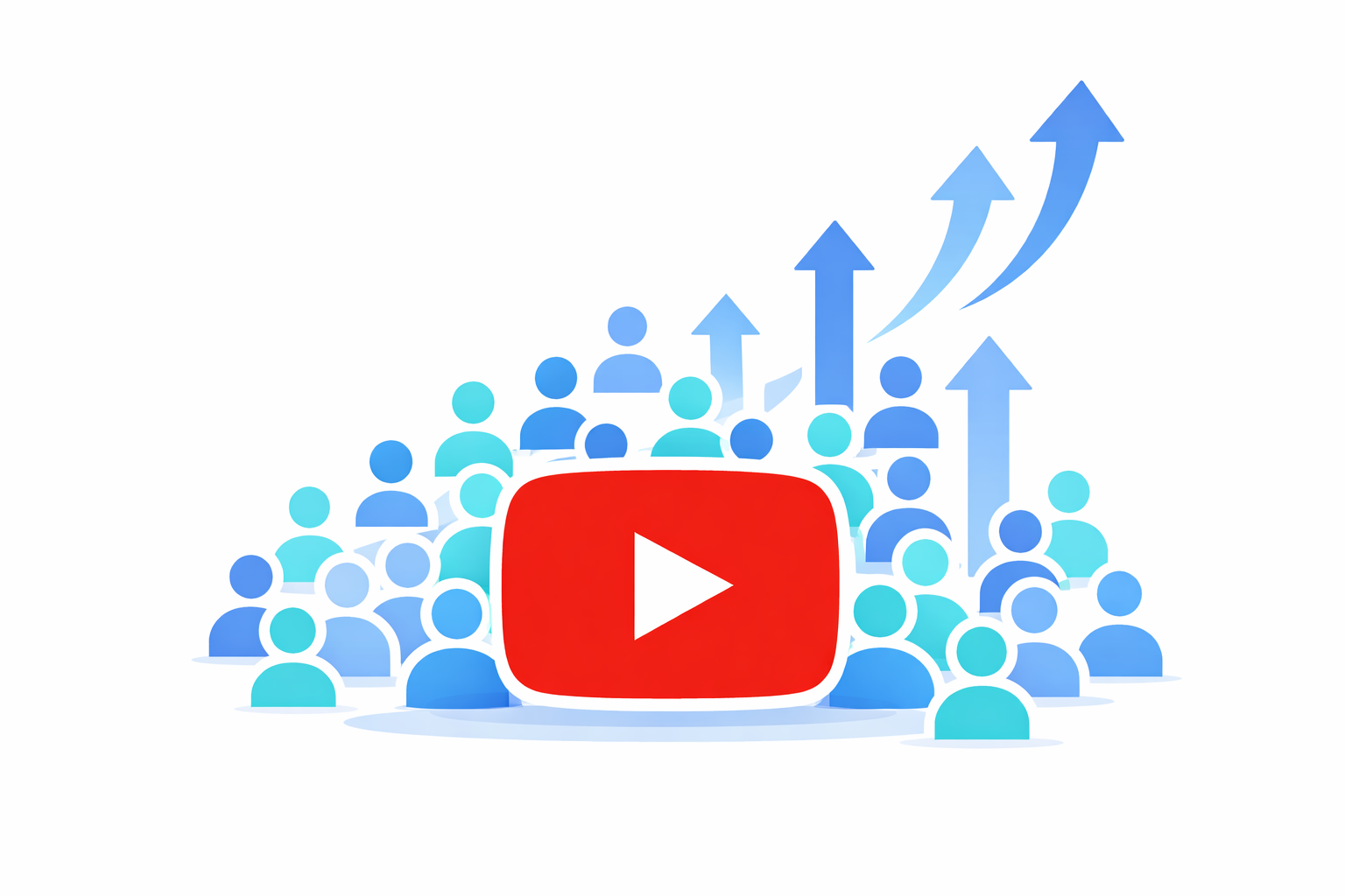 YouTube Community und wachsende Abonnenten Illustration eines YouTube Kanals mit wachsender Community und steigenden Abonnenten