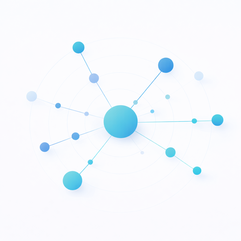 Strategische Nutzung von X Impressionen für Reichweite Abstrakte Darstellung einer strategischen Reichweitensteigerung durch X Impressionen und vernetzte Inhalte