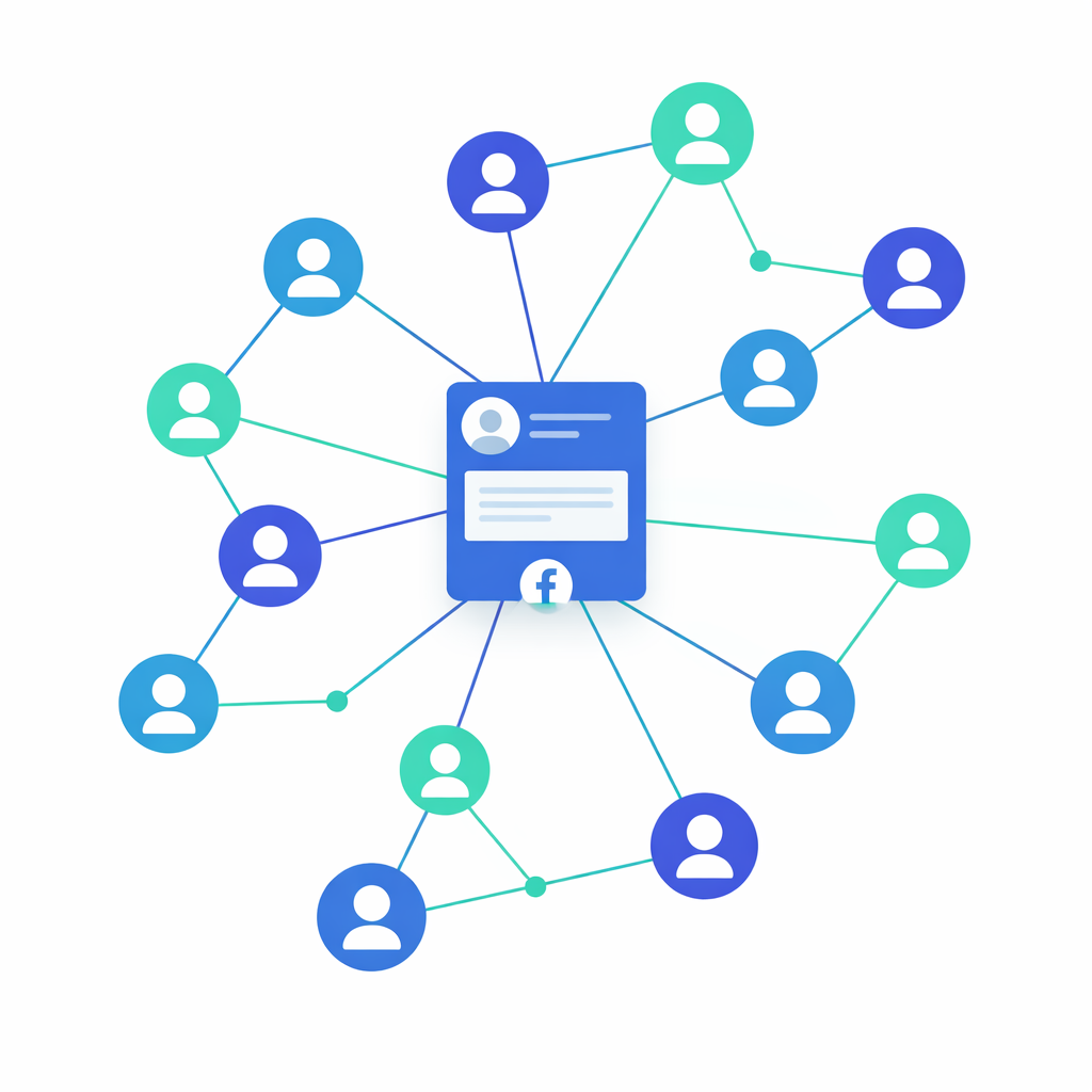 Verbreitung von Facebook Beiträgen im Netzwerk Visualisierung wie Facebook Beiträge durch Shares im Newsfeed und Netzwerk verbreitet werden