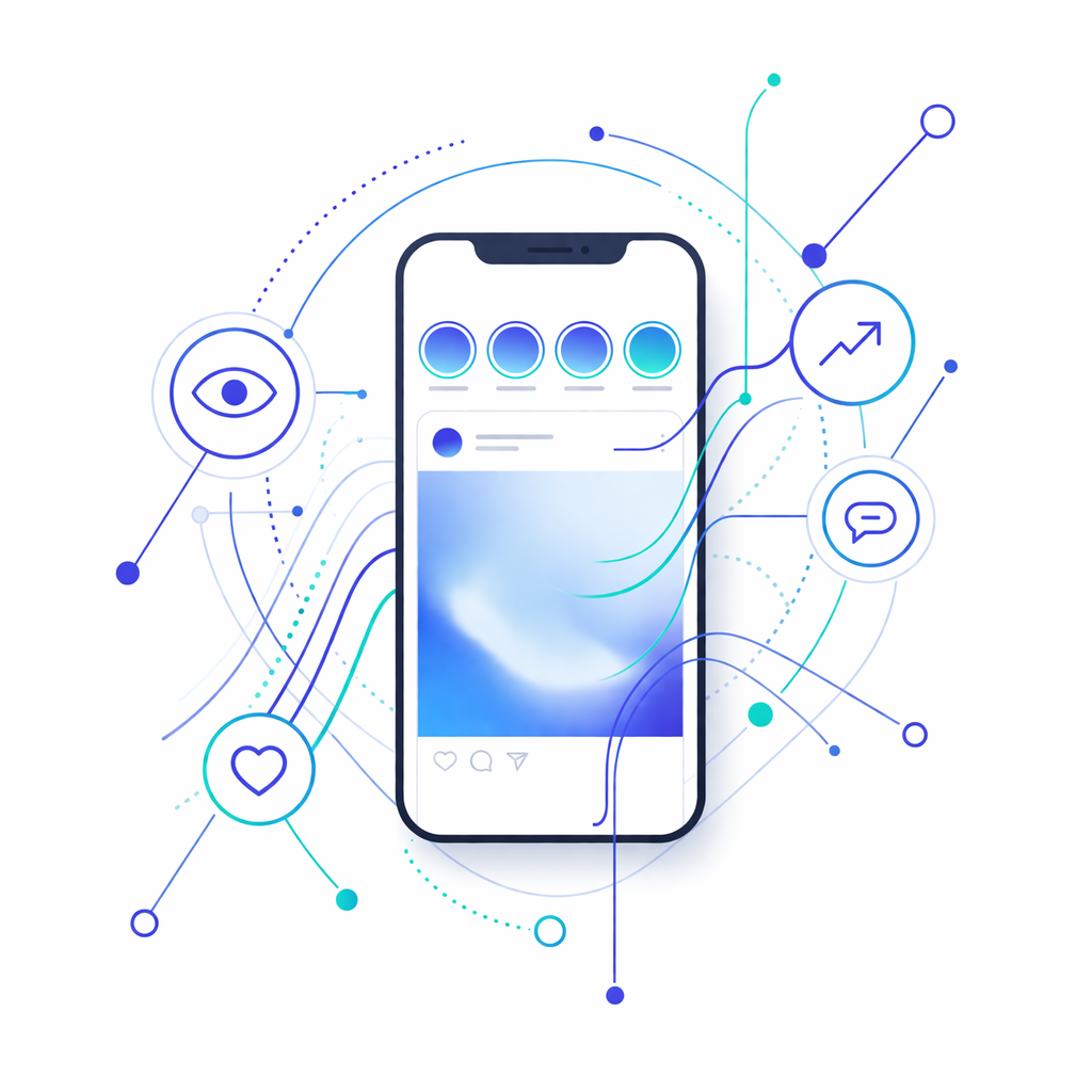 Instagram Algorithmus Story Signale Visualisierung von Algorithmus Signalen bei Instagram Stories wie Views und Interaktionen