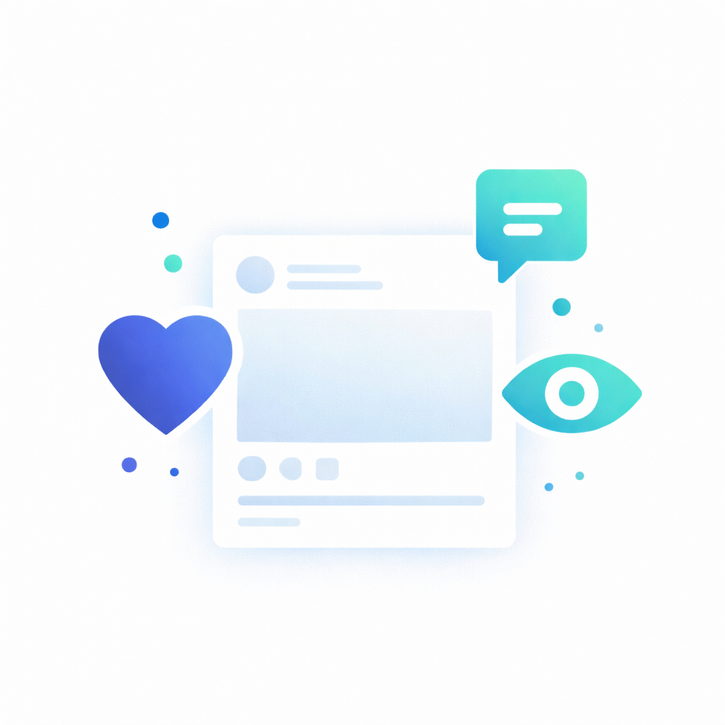 Illustration von Instagram Engagement Signalen wie Follower Likes und Views