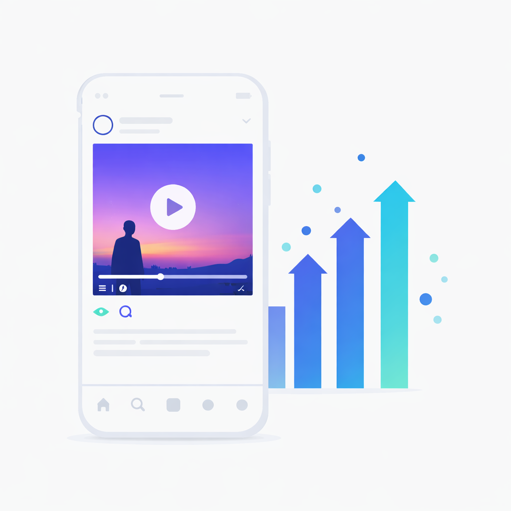 Instagram Views als Signal für Reichweite und Sichtbarkeit Illustration zu Instagram Views als Indikator für Reichweite Sichtbarkeit und Interaktion bei Video Inhalten