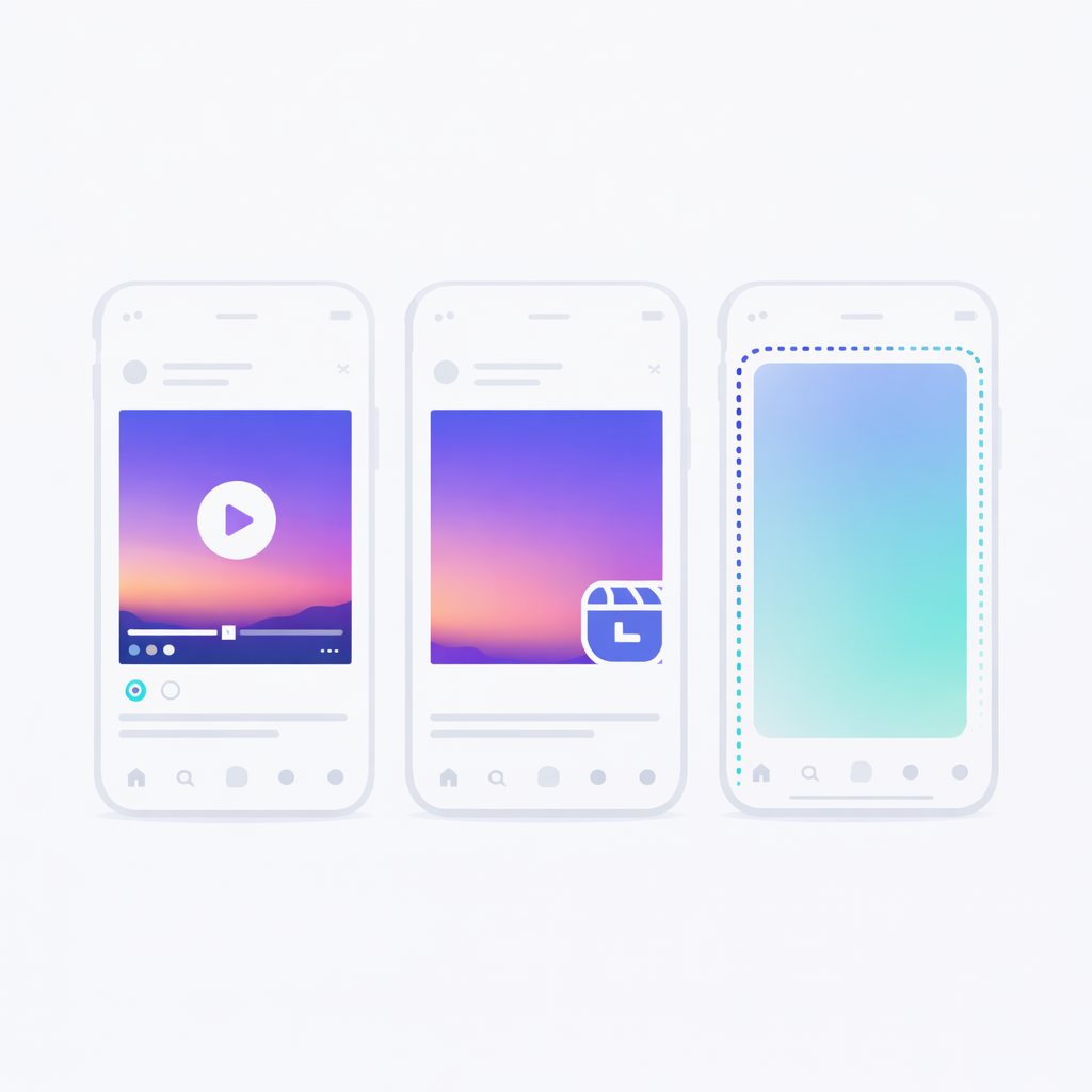 Unterschiede zwischen Instagram Video Reels und Story Views Illustration zu unterschiedlichen Instagram Formaten wie Video Reels und Stories sowie deren Aufrufzahlen und Sichtbarkeit