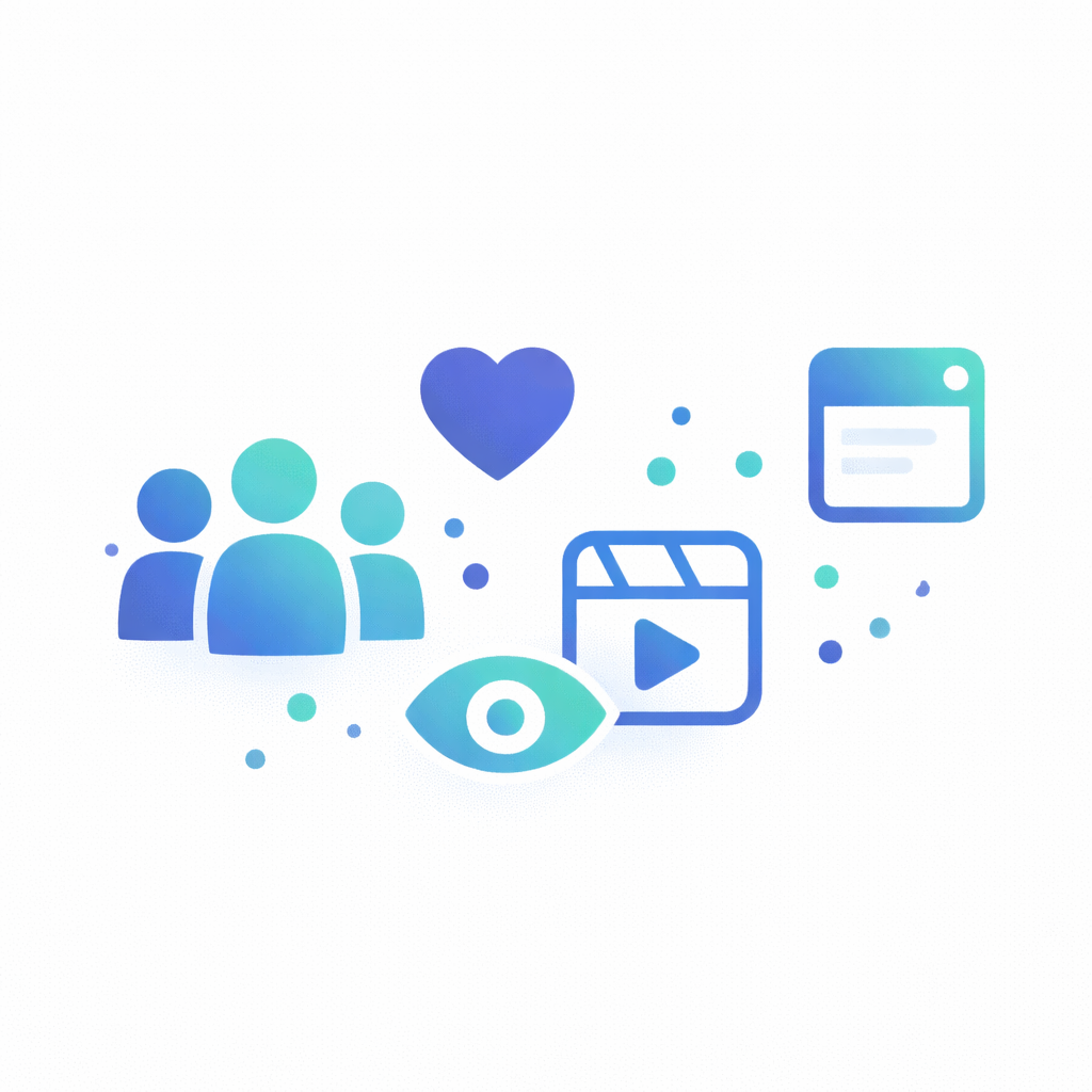 Verschiedene Instagram Wachstumssignale wie Follower Likes Views und Interaktionen