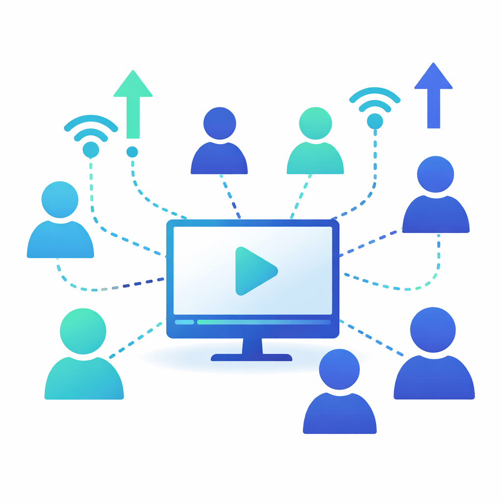 Sichtbarkeit und Wachstum auf Kick durch Follower und Streaming Aktivität Abstrakte Darstellung von Kick Streaming Sichtbarkeit mit Followern Interaktionen und Reichweite