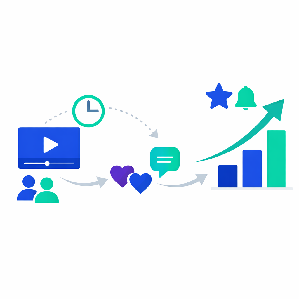 Abstrakte Darstellung von Streaming Wachstum auf Kick mit Watchtime Aktivität und Interaktionen