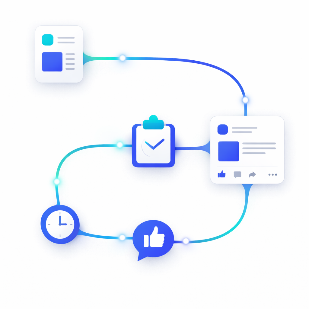 Ablauf der Bereitstellung von LinkedIn Likes Strukturierter Ablauf zur Bereitstellung von LinkedIn Likes für einen veröffentlichten Beitrag