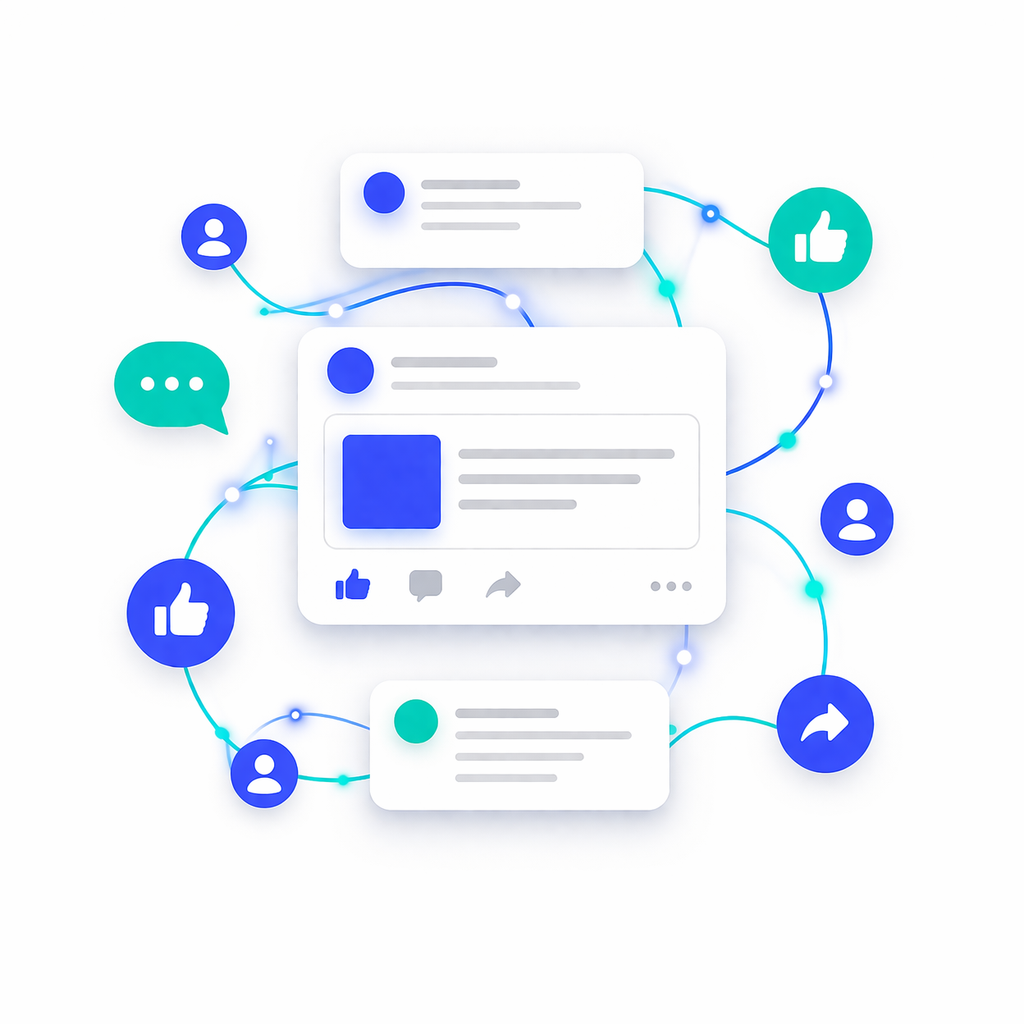 LinkedIn Reichweite durch Interaktion und Likes LinkedIn Beiträge mit steigender Reichweite durch Likes und Interaktionen im Feed