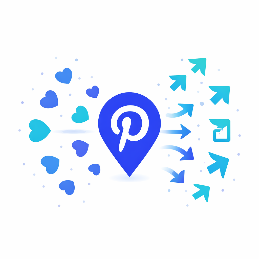 Zusammenspiel von Likes und Repins für Pinterest Reichweite Visuelle Darstellung des Zusammenspiels von Likes Repins und Reichweite auf Pinterest