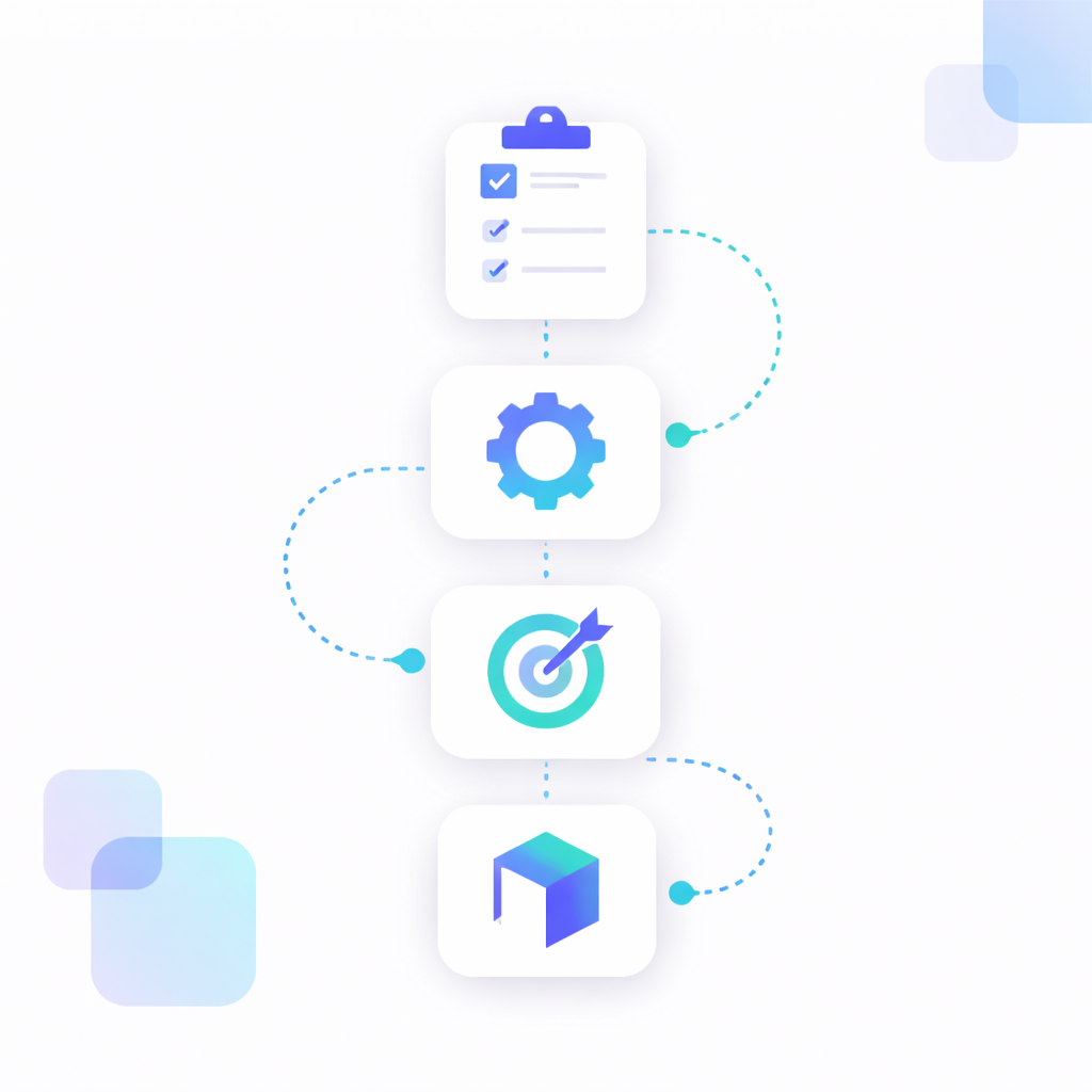 Pinterest Repins Ablauf und Bereitstellung Abstrakte Darstellung eines strukturierten Ablaufs zur Bereitstellung von Pinterest Repins ohne Kontozugriff