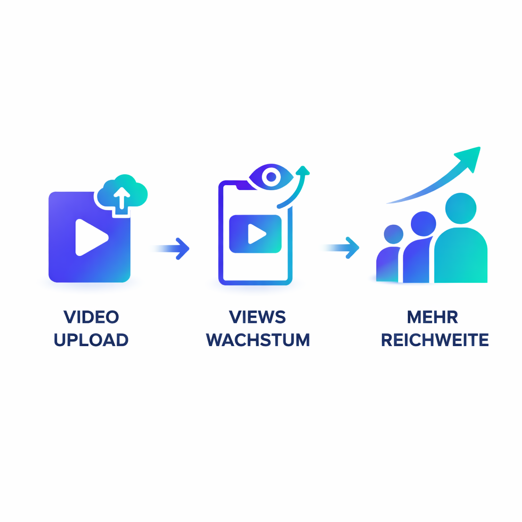 Strukturierter Ablauf eines Social Media Services Illustration eines strukturierten Service Ablaufs für Social Media Wachstum