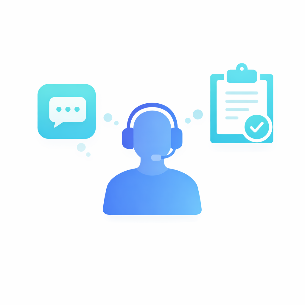 Transparenz und Support beim Service Illustration von Support, Kommunikation und transparentem Service für YouTube Interaktionen