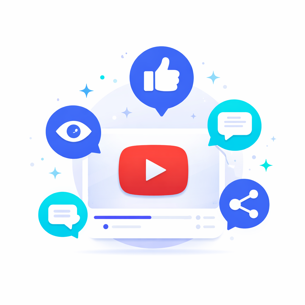 Interaktionssignale eines YouTube Videos wie Likes, Views und Kommentare