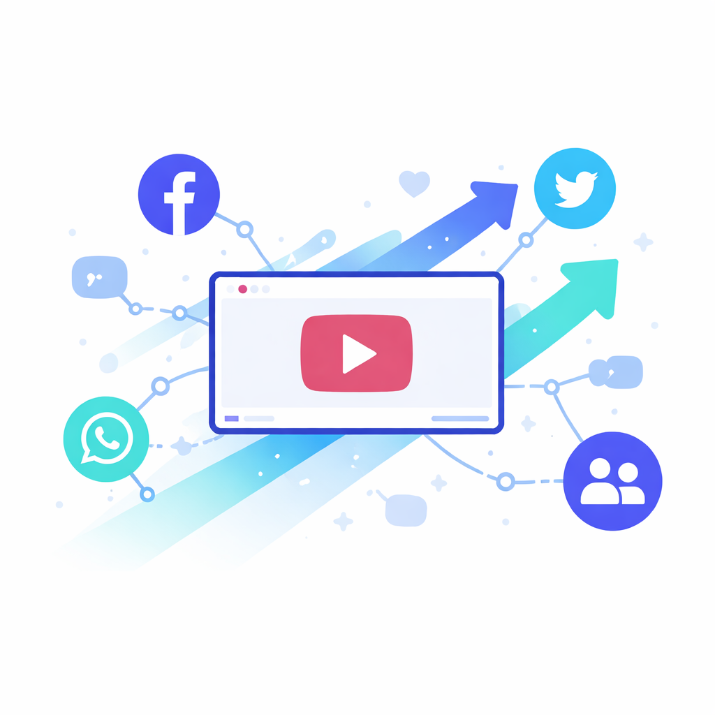 YouTube Video Reichweite und geteilte Inhalte Darstellung einer steigenden Video-Reichweite durch geteilte Inhalte