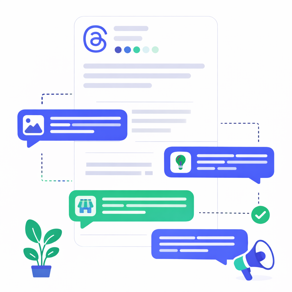 Transparente Nutzung von Threads Kommentaren im Kontext von Interaktion Illustration zur transparenten Nutzung von Kommentaren auf Threads im Kontext von Interaktion und Content