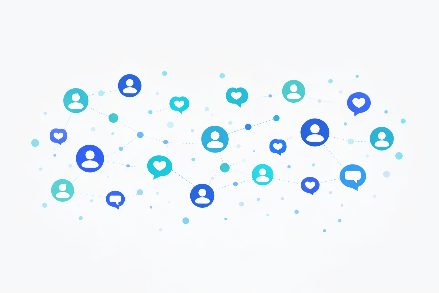 Qualität und Verteilung von Threads Interaktionen Darstellung von gleichmäßig verteilten Threads Likes aus einer aktiven Zielgruppe für natürliche Interaktion