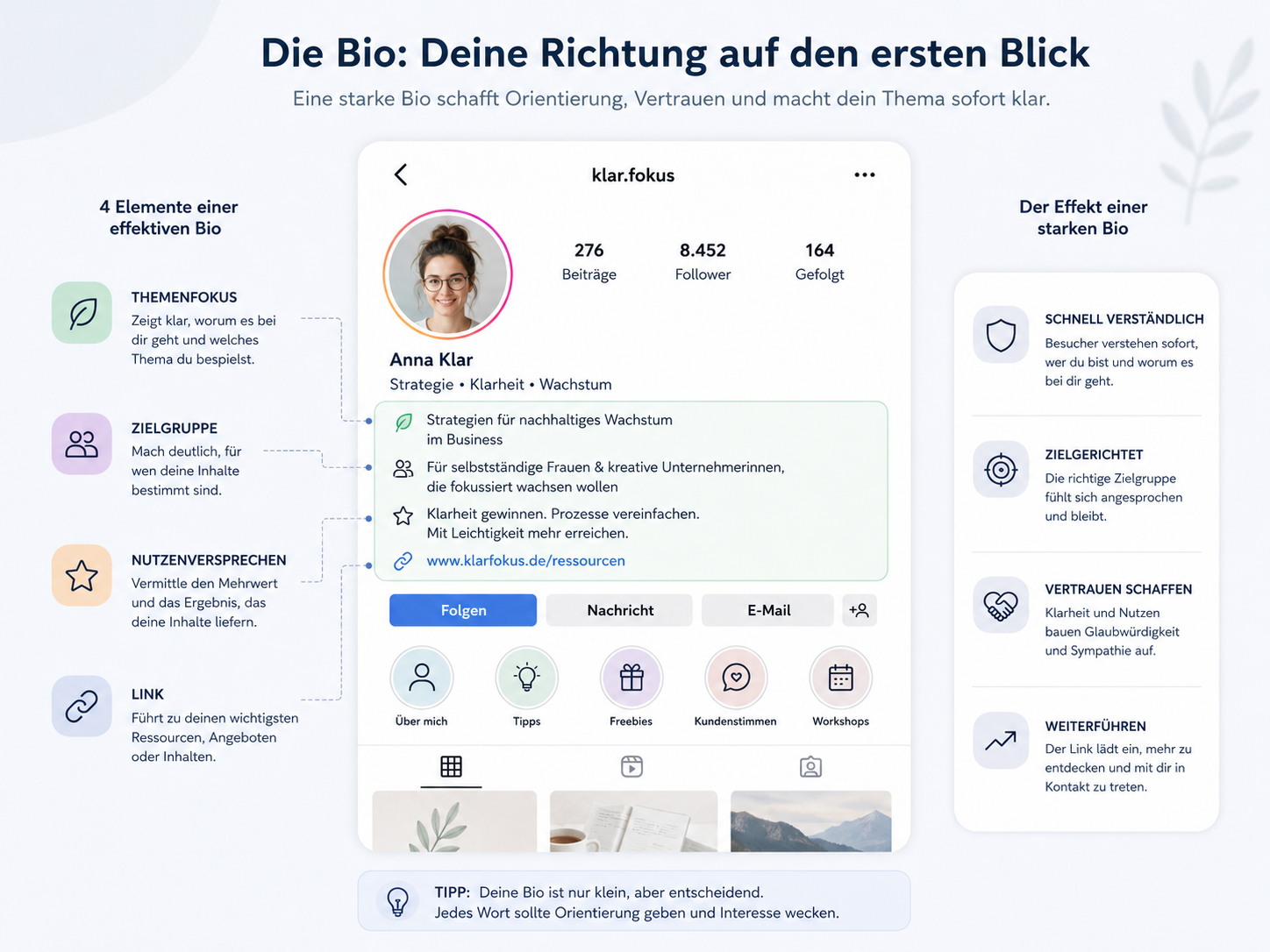 Instagram Bio optimieren für klare Orientierung Instagram Bio optimieren für klare Orientierung und Vertrauen